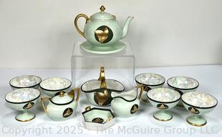 Mint Green German Porcelain China Lusterware Tea Set. 
