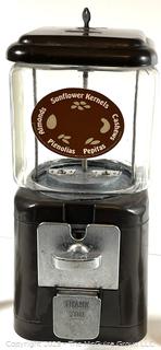 Desk stamp dispenser/scale; coin operated vending machine; and seal embossing stamper