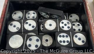 Antique Wooden Game Pieces: Checkers, Dominoes, and product tags