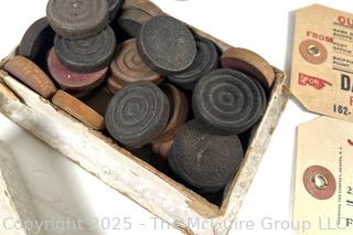 Antique Wooden Game Pieces: Checkers, Dominoes, and product tags