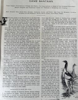 1903 THE BANTAM FOWL: A DESCRIPTION OF ALL STANDARD BREEDS AND By T. F. Mcgrew