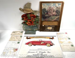 Vintage advertising, calendars, postmarked letters