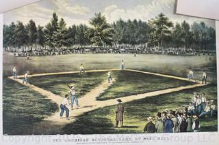 Set of Currier and Ives Color Lithographs 