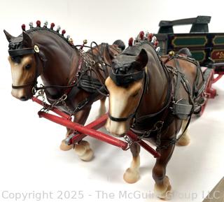 1990 Handmade replica of Draft Horses and Ornate Wagon