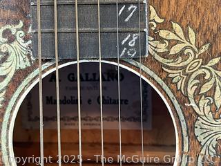 A. Galiano "Mandolini Acoustic" Guitar Antique, Parlor Style