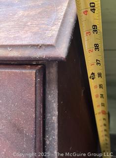 Antique Slant Secretary Desk – Solid Wood / cabriole legs – "GRM" Tag, possibly Widdicomb Co.  