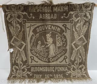 1894 Souvenir tapestry by The Magee Carpet Works "School Marm"