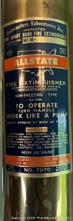 VTG Brass Allstate Sears Roebuck 1 & 1/2 QT Fire Extinguisher W/Bracket 