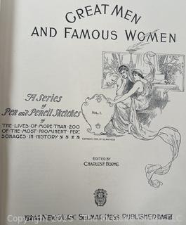 Antique 1894 Book Great Men and Famous Women Volume I - Charles Horne