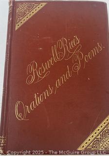 1883 ROSEWELL RICE'S ORATIONS AND POEMS HARDCOVER BOOK BY ROSWELL RICE
