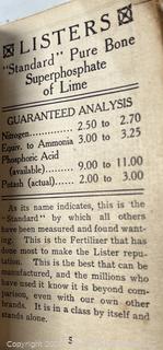 1908 Listers Chemical Works Agricultural Fertilizer Yearbook