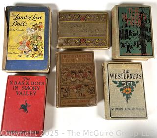 Six (6) Vintage Childrens Books Including Xbar Xboys in Smoky Falley, The Westerners, and Land of the Lost Dolls