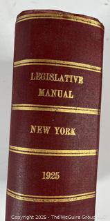 Six (6) HB Books Including 1925 NY Legislative Manual, First Edition of Faith Gartney's Girlhood by D.T. Whitney and Day of Battle by Van de Waer