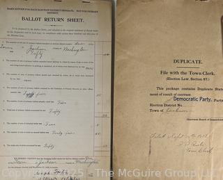 FAMILY  Town of Jackson NY 17 x 18 x 26 Galvanized Election Box and Duplicate Records Circa 1910-20.  See All the Photos in the Gallery