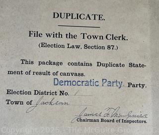 FAMILY  Town of Jackson NY 17 x 18 x 26 Galvanized Election Box and Duplicate Records Circa 1910-20.  See All the Photos in the Gallery