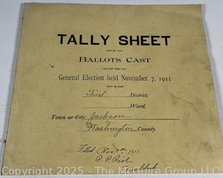 FAMILY  Town of Jackson NY 17 x 18 x 26 Galvanized Election Box and Duplicate Records Circa 1910-20.  See All the Photos in the Gallery
