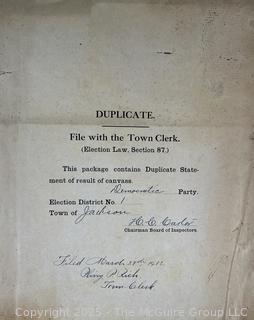 FAMILY  Town of Jackson NY 17 x 18 x 26 Galvanized Election Box and Duplicate Records Circa 1910-20.  See All the Photos in the Gallery
