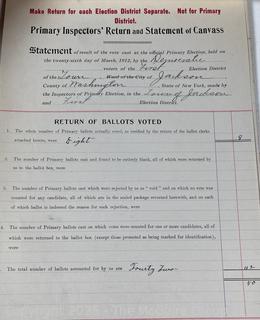 FAMILY  Town of Jackson NY 17 x 18 x 26 Galvanized Election Box and Duplicate Records Circa 1910-20.  See All the Photos in the Gallery