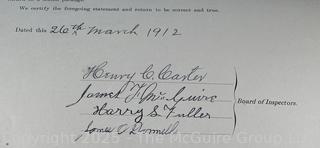 FAMILY  Town of Jackson NY 17 x 18 x 26 Galvanized Election Box and Duplicate Records Circa 1910-20.  See All the Photos in the Gallery