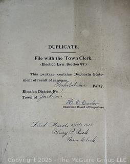 FAMILY  Town of Jackson NY 17 x 18 x 26 Galvanized Election Box and Duplicate Records Circa 1910-20.  See All the Photos in the Gallery