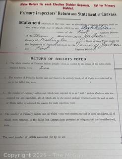 FAMILY  Town of Jackson NY 17 x 18 x 26 Galvanized Election Box and Duplicate Records Circa 1910-20.  See All the Photos in the Gallery