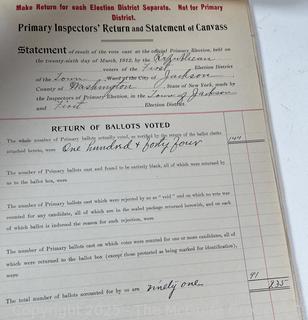 FAMILY  Town of Jackson NY 17 x 18 x 26 Galvanized Election Box and Duplicate Records Circa 1910-20.  See All the Photos in the Gallery