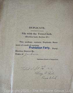 FAMILY  Town of Jackson NY 17 x 18 x 26 Galvanized Election Box and Duplicate Records Circa 1910-20.  See All the Photos in the Gallery