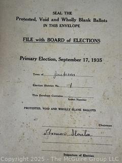 FAMILY  Town of Jackson NY 17 x 18 x 26 Galvanized Election Box and Duplicate Records Circa 1910-20.  See All the Photos in the Gallery