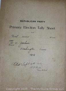 FAMILY  Town of Jackson NY 17 x 18 x 26 Galvanized Election Box and Duplicate Records Circa 1910-20.  See All the Photos in the Gallery