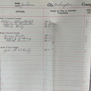FAMILY  Town of Jackson NY 17 x 18 x 26 Galvanized Election Box and Duplicate Records Circa 1910-20.  See All the Photos in the Gallery