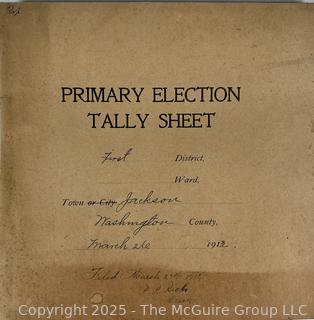 FAMILY  Town of Jackson NY 17 x 18 x 26 Galvanized Election Box and Duplicate Records Circa 1910-20.  See All the Photos in the Gallery