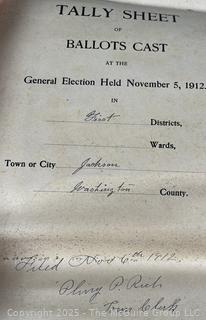 FAMILY  Town of Jackson NY 17 x 18 x 26 Galvanized Election Box and Duplicate Records Circa 1910-20.  See All the Photos in the Gallery