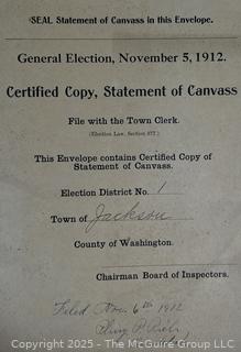 FAMILY  Town of Jackson NY 17 x 18 x 26 Galvanized Election Box and Duplicate Records Circa 1910-20.  See All the Photos in the Gallery