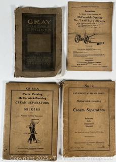 Operating Instruction and Parts Manuals for Gray Gasoline Engines, McCormick-Deering Mowers, Cream Separaters and Milkers 