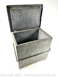 Vintage galvanized steel insulated milk delivery box