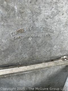 Vintage galvanized steel insulated milk delivery box
