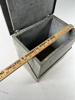 Vintage galvanized steel insulated milk delivery box
