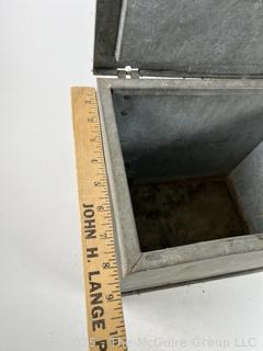 Vintage galvanized steel insulated milk delivery box