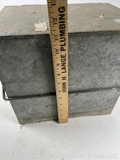Vintage galvanized steel insulated milk delivery box