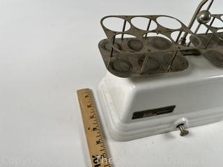 Antique Cast Iron Milk House Dairy Cream Porcelain Balance Scale White