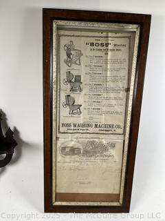 Washboards, Framed Washing Machine Information, Bowl Etc