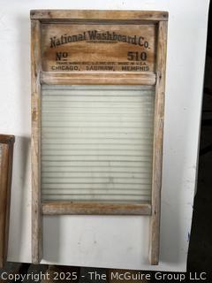 Washboards, Framed Washing Machine Information, Bowl Etc