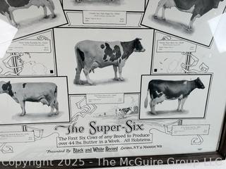 Framed Cow Breed Poster and Two (2) Dairy Signs - Steinhorst and Yankee Milk 