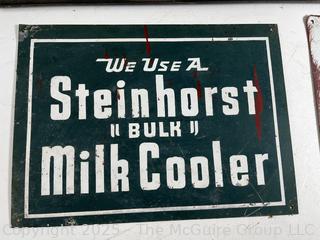 Framed Cow Breed Poster and Two (2) Dairy Signs - Steinhorst and Yankee Milk 