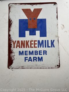 Framed Cow Breed Poster and Two (2) Dairy Signs - Steinhorst and Yankee Milk 