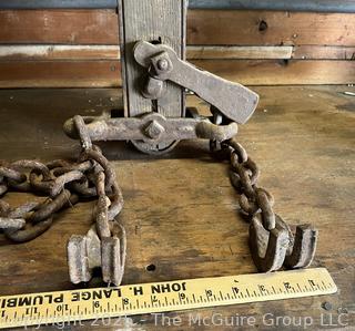 19th C Chain Tightener. Handle Measures 60" Long