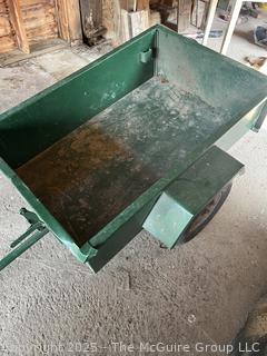 Two-wheel single axel yard trailer/cart for lawn tractor