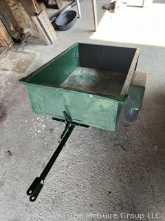 Two-wheel single axel yard trailer/cart for lawn tractor