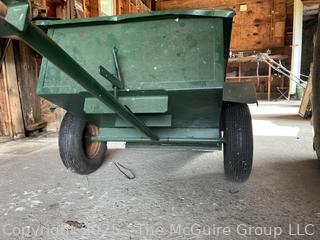 Two-wheel single axel yard trailer/cart for lawn tractor