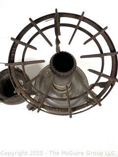 Paired Lead Melting Smelting Cast Iron Pot & Gas Burner Stand for Blacksmith or Plumber